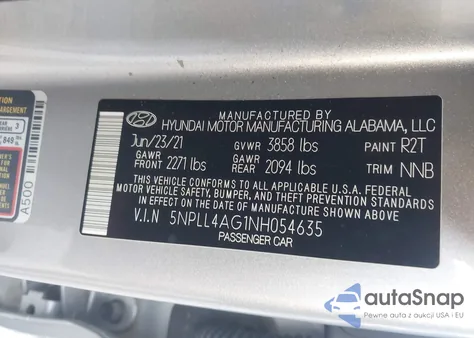 2022 Hyundai Elantra Se z USA, uszkodzony, nr VIN 5NPLL4AG1NH054635